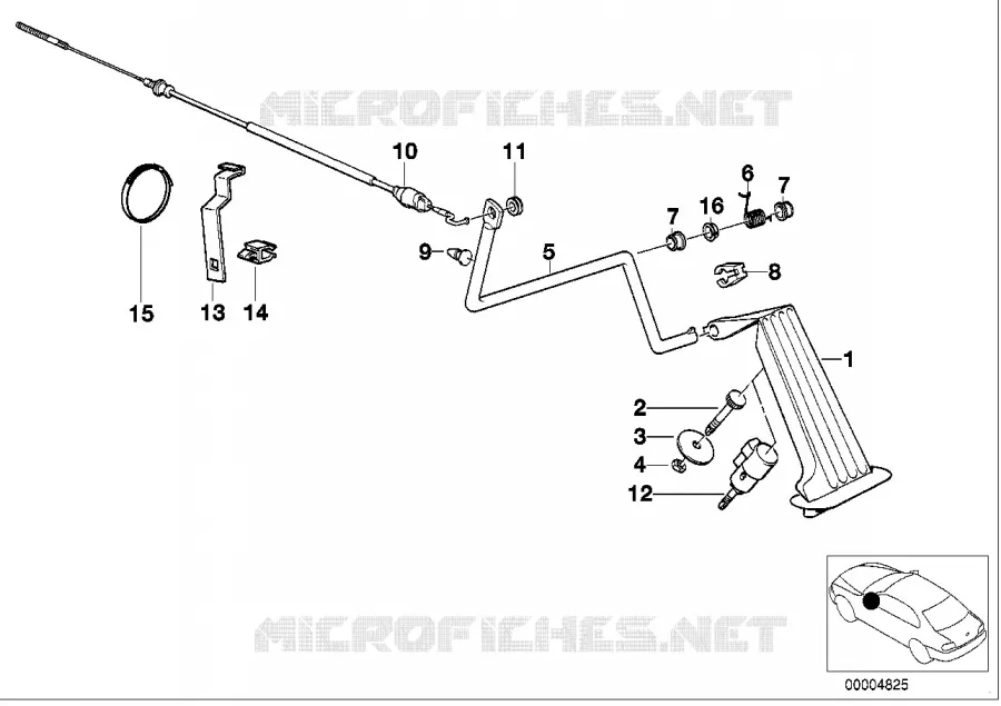 Commande daccélérateur/câble Bowden RHD BMW BMW Série 3 1991 320i M 320i