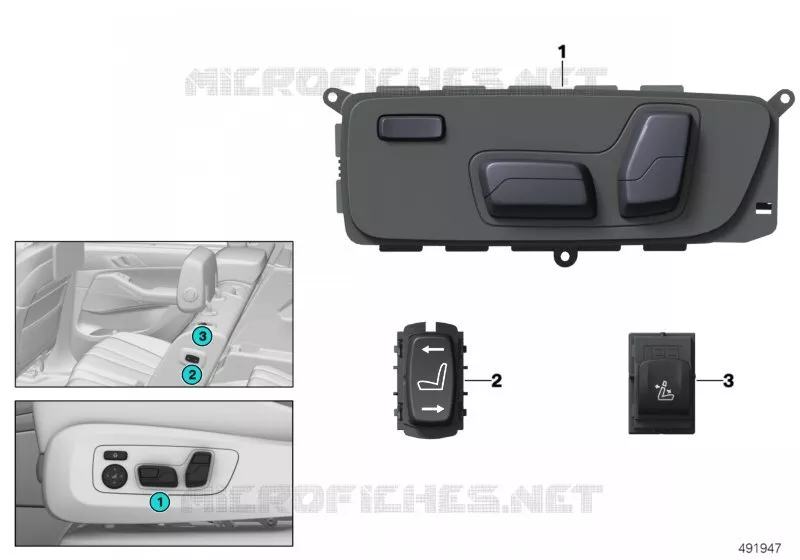 Commut.réglage siège 2e rangée de sièges BMW BMW X5 2018 X5 25dX A X5 25dX