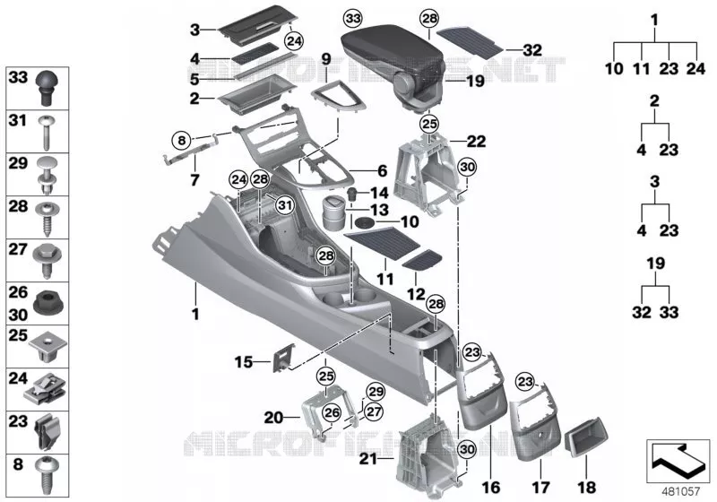 Console centrale BMW BMW Série 2 2017 218i N 218i