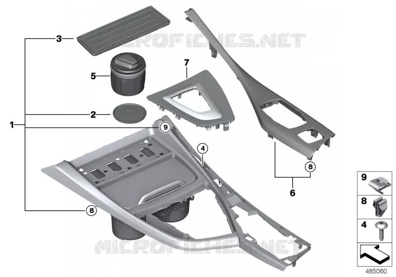 Elément rapporté console centrale BMW BMW Série 1 2014 120dX N 120dX