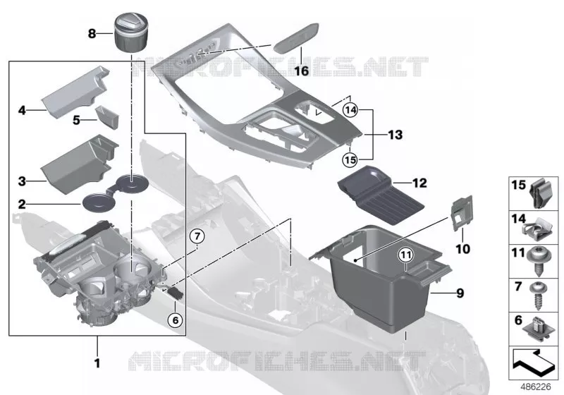Elément rapporté console centrale BMW BMW X4 2017 X4 M40iX N X4 M40iX