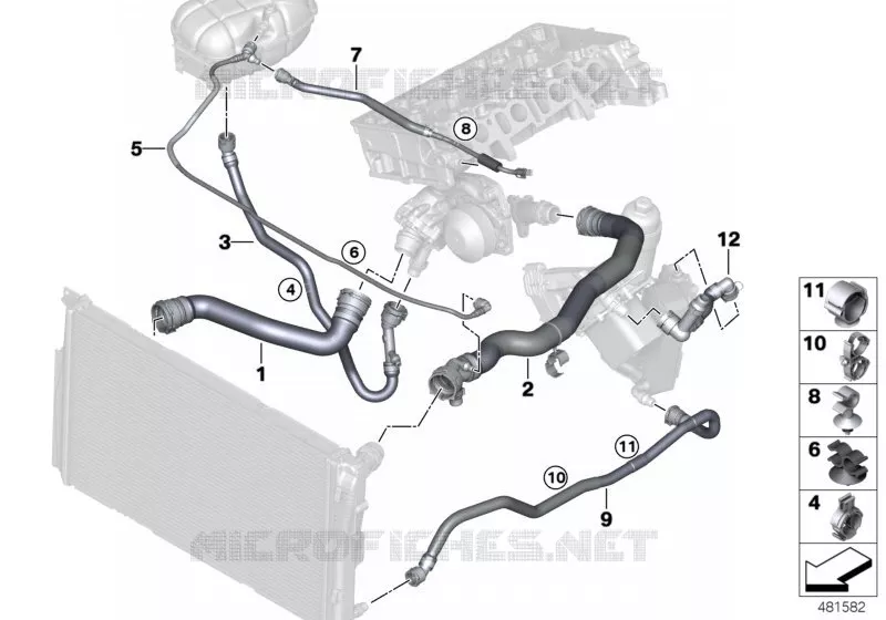 Flexibles système de refroidissement BMW BMW Série 4 2018 418d N 418d