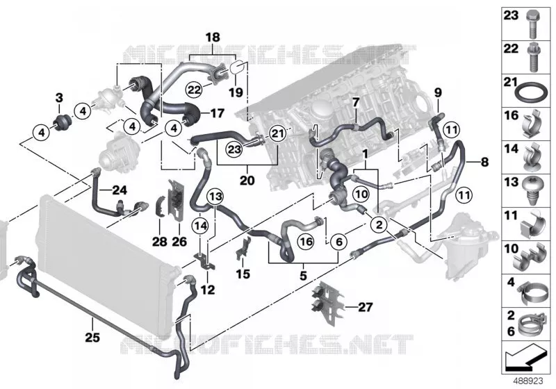 Flexibles système de refroidissement BMW BMW Série 7 2008 740Li A 740Li
