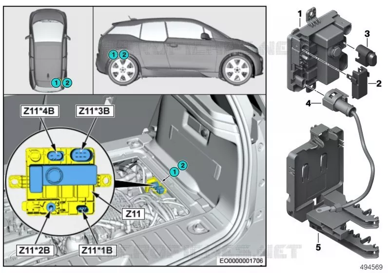 Module dalimentation intégré Z11 BMW BMW i3 2013 i3 A i3 60Ah Rex