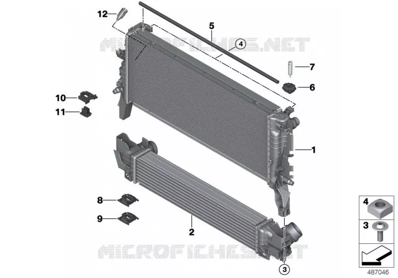 Pièces de fixation radiateur BMW BMW X2 2017 X2 18d N X2 18d