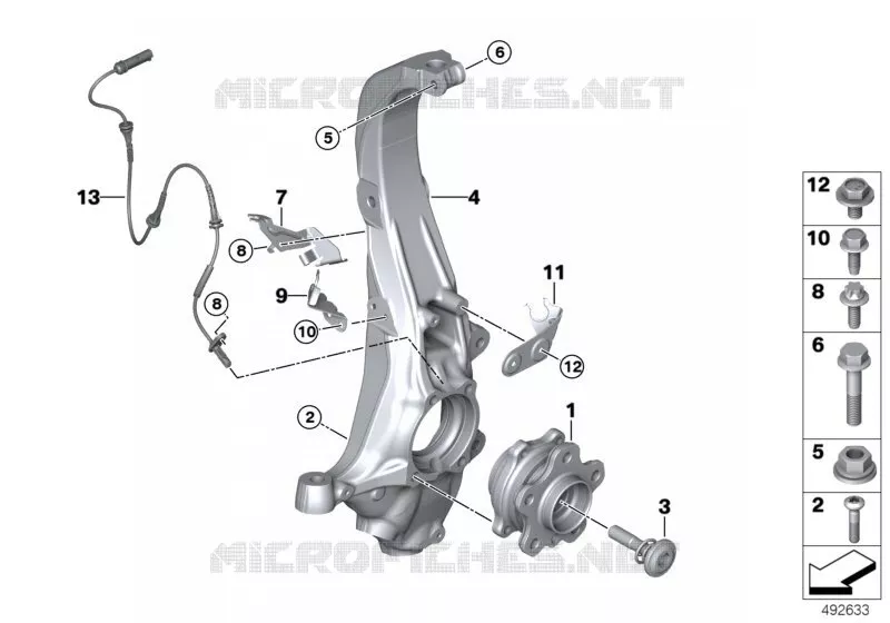 Pivot de fusée/roulement de roue AV BMW BMW X5 2017 X5 30dX A X5 30dX