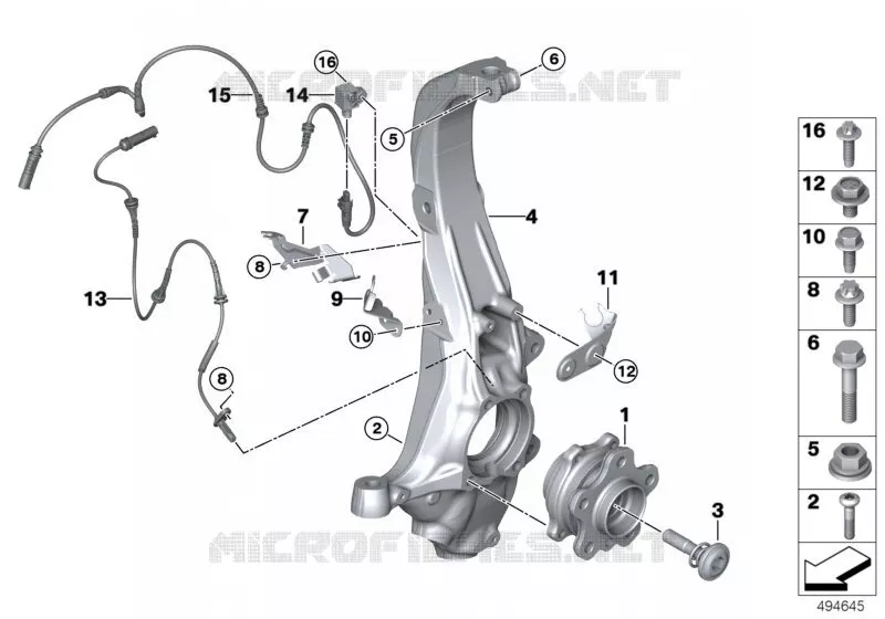 Pivot de fusée/roulement de roue AV BMW BMW X7 2017 X7 30dX A X7 30dX