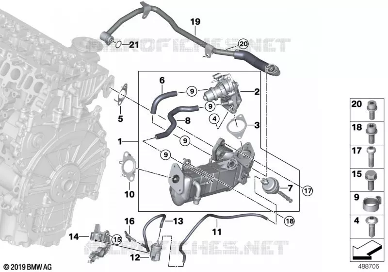 Réduction des gaz déchappement-Refroid. BMW BMW X2 2016 X2 20dX N X2 20dX