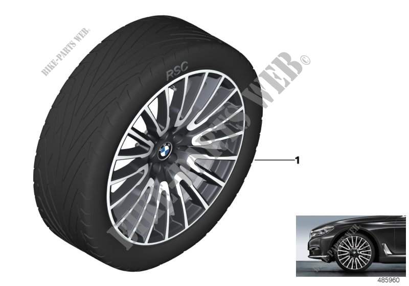 Roue all. BMW rayons multi. 629   21\ pour BMW 730d