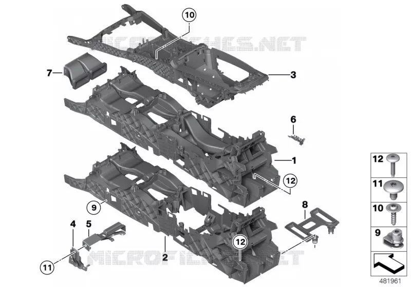 Support console centrale BMW BMW Série 5 2011 535d A 535d