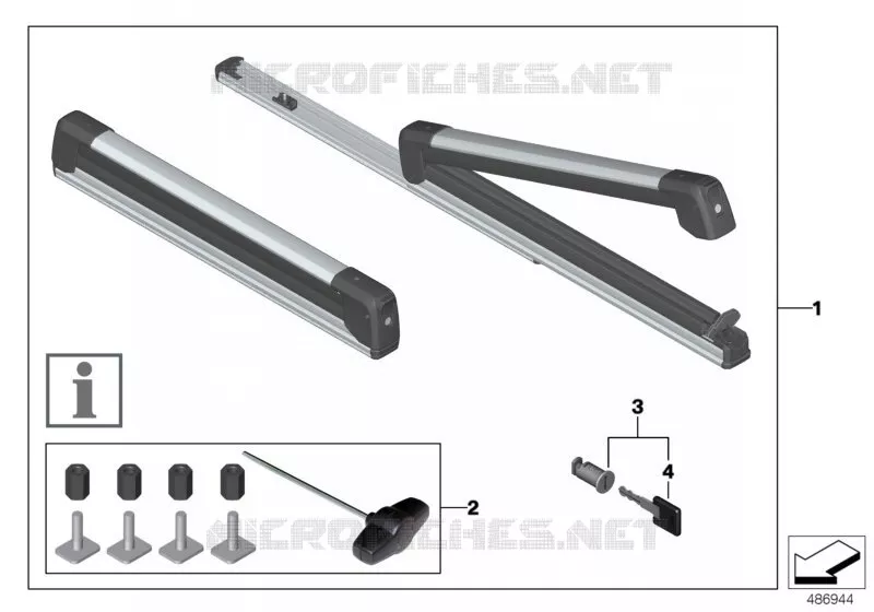 Support ski et snowboard télescopique BMW BMW Série 7 2008 740Li A 740Li