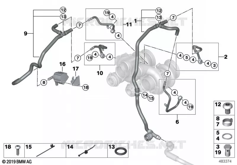 Système de refroid. turbocompresseur BMW BMW X5 2008 X5 M A X5 M