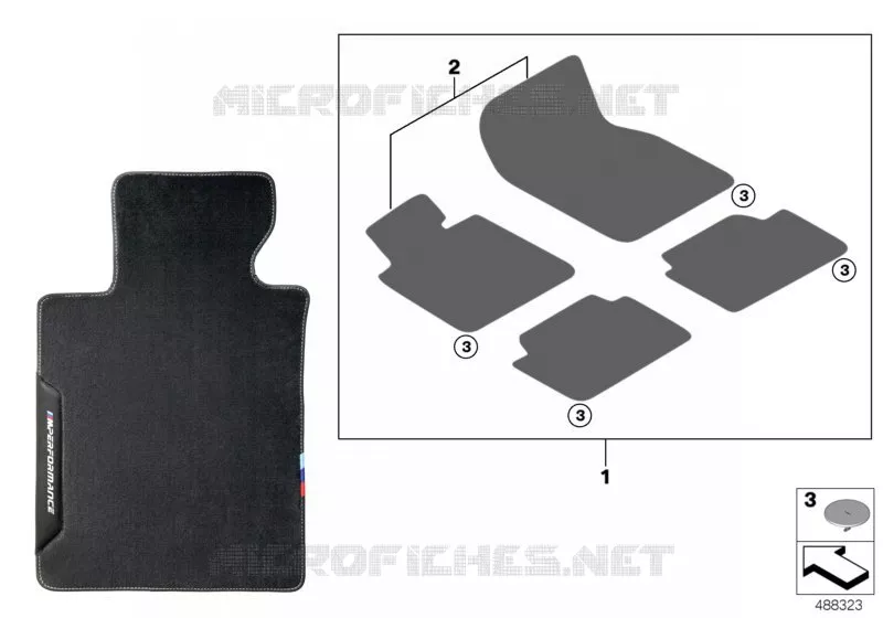 Tapis de sol M Performance BMW BMW Série 8 2017 M8 A M8