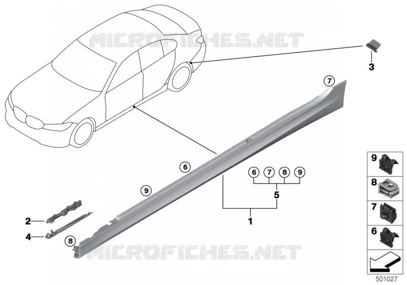 Cache M bas de caisse / passage roue BMW BMW Série 3 2018 320i 1.6 N 320i 1.6