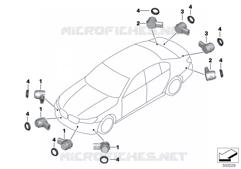 Capteur à ultrasons PDC BMW BMW Série 7 2018 730Li A 730Li