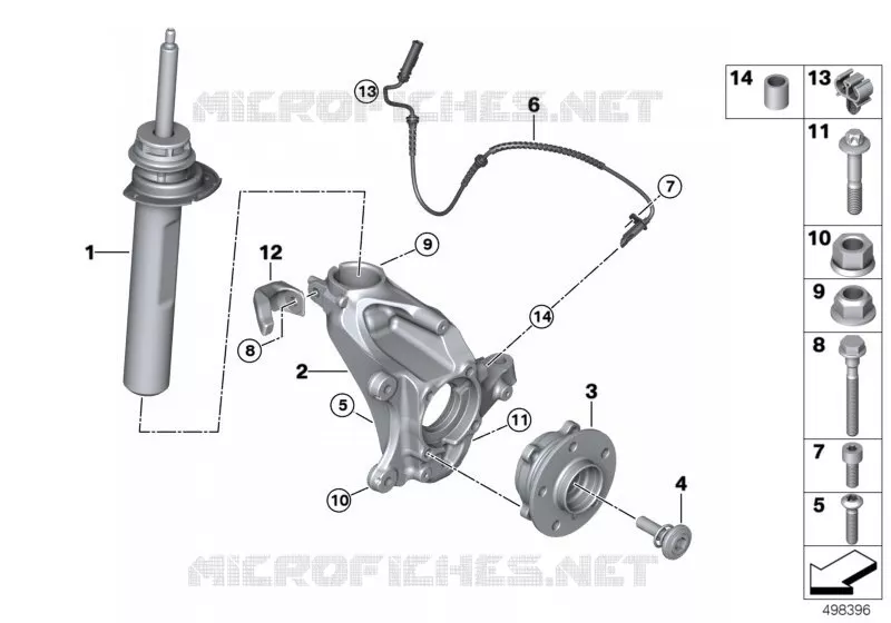 Jambe suspension av./Palier pivot/Roue BMW BMW X2 2018 X2 25dX N X2 25dX