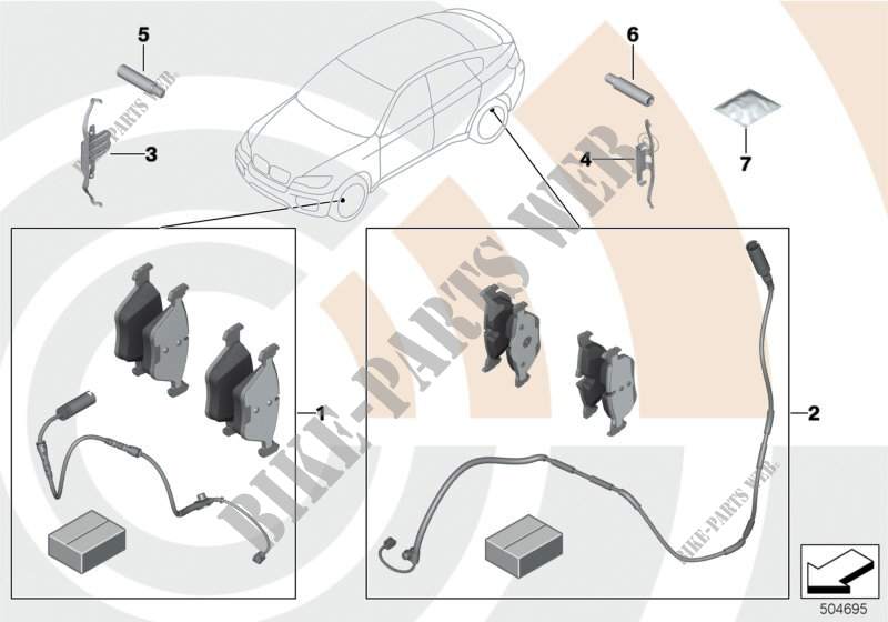 Kit de maintenance plaquettes de frein pour BMW X6 50iX 4.4