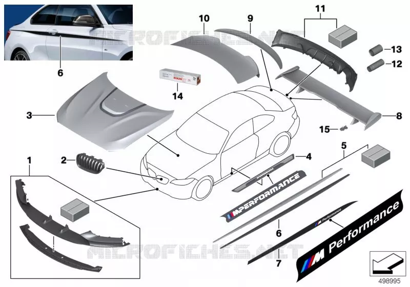 M Performance accessoires aérodynamiques BMW BMW Série 2 2016 218d N 218d