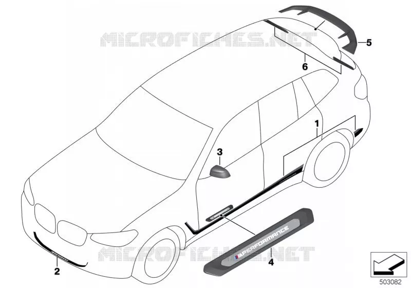 M Performance accessoires aérodynamiques BMW BMW X4 2017 X4 30dX N X4 30dX