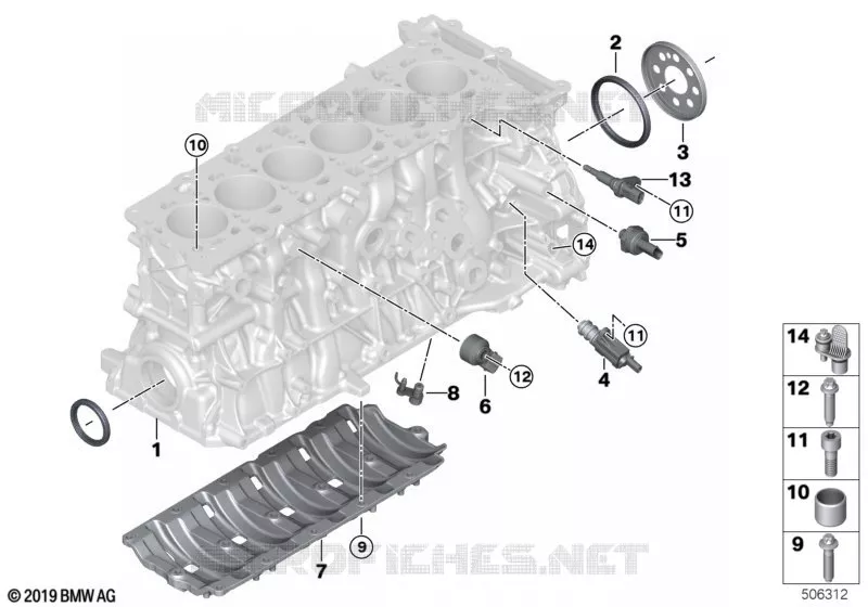 Pièces de bloc-moteur BMW BMW Série 7 2018 740Li A 740Li