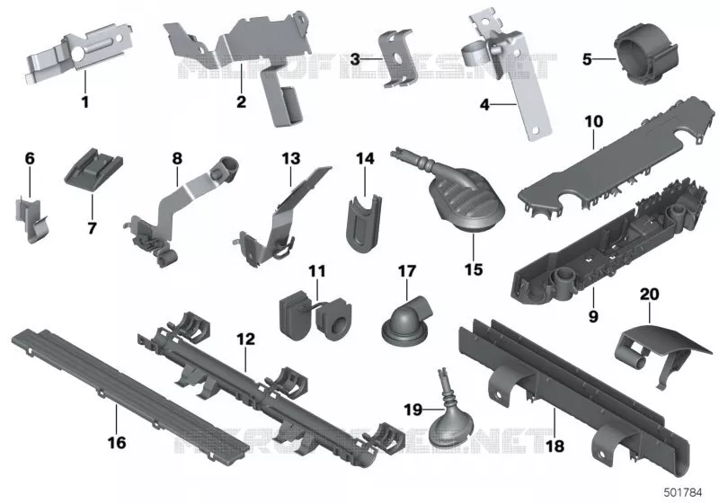 Pièces de fixation de faisceau de câbles BMW BMW Série 3 2004 320d N 320d