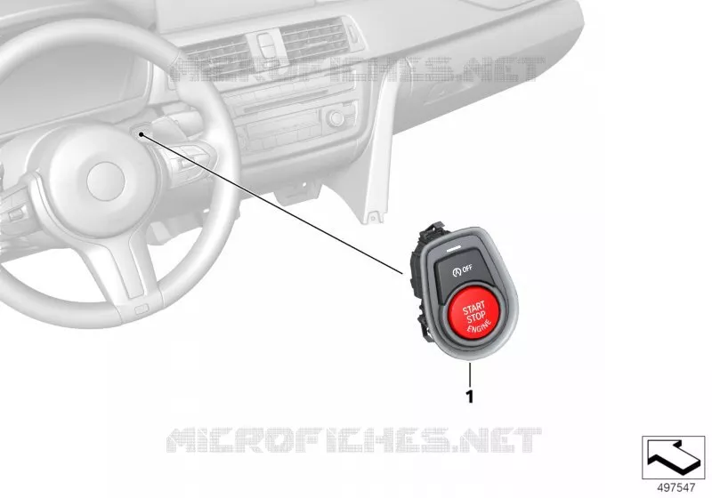 Post-équ.touche START-STOP commut.rouge BMW BMW Série 3 2015 320i N 320i