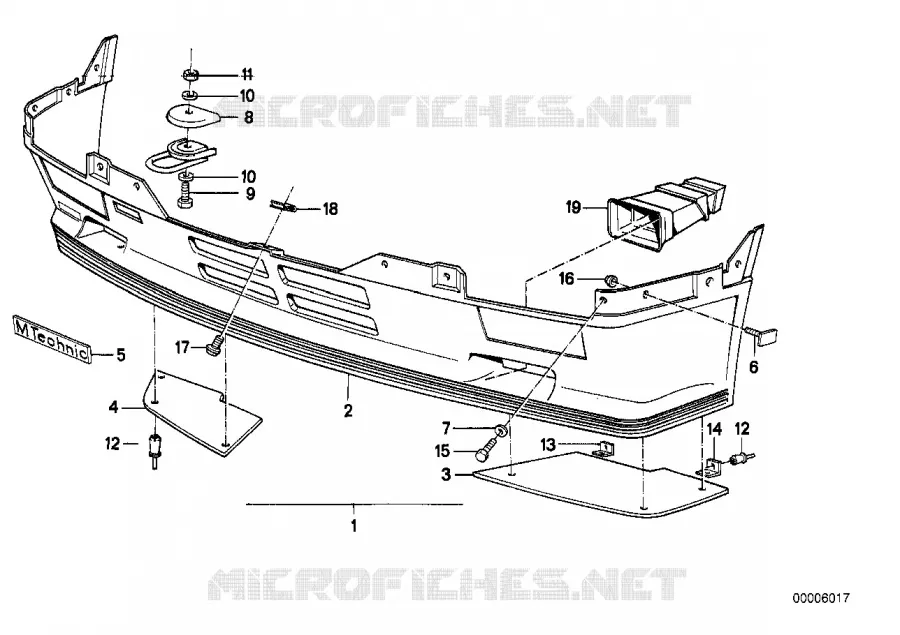 Spoiler avant M technic BMW BMW Série 3 1982 320i A 320i