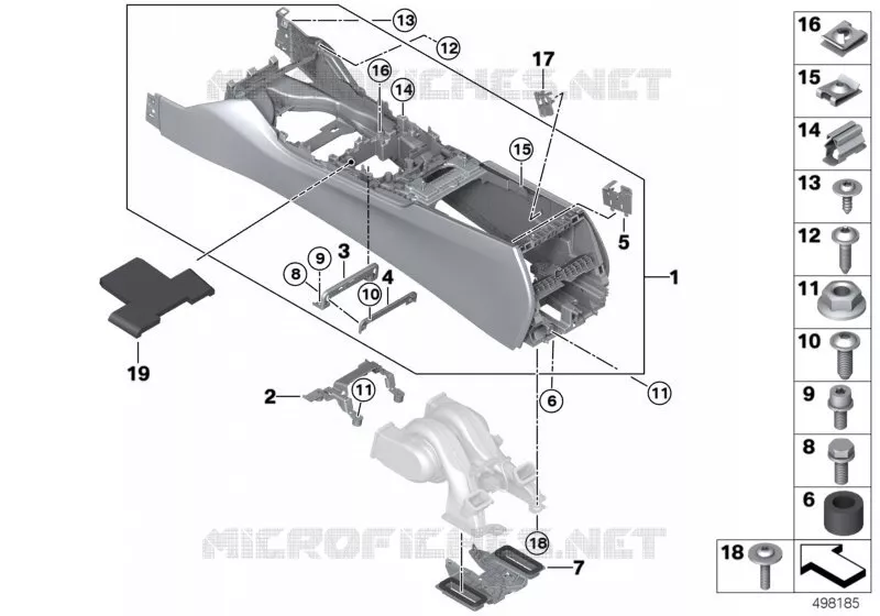 Support console centrale BMW BMW Série 7 2018 730LdX A 730LdX