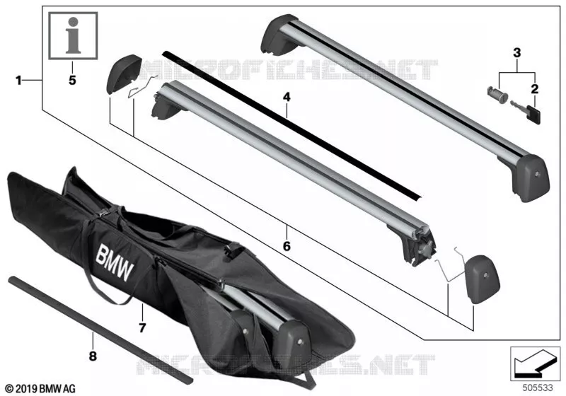 Support de barre de toit BMW BMW X2 2017 X2 20d N X2 20d