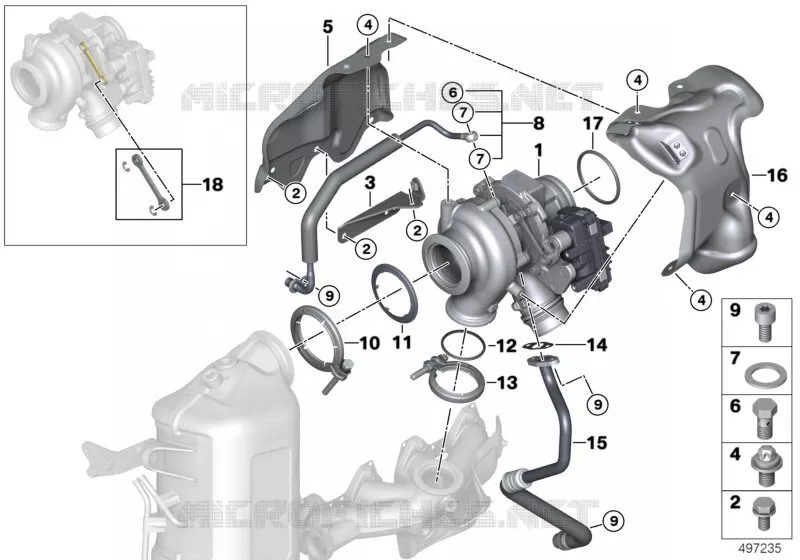 Turbo-compresseur avec lubrification BMW BMW X2 2017 X2 18d N X2 18d