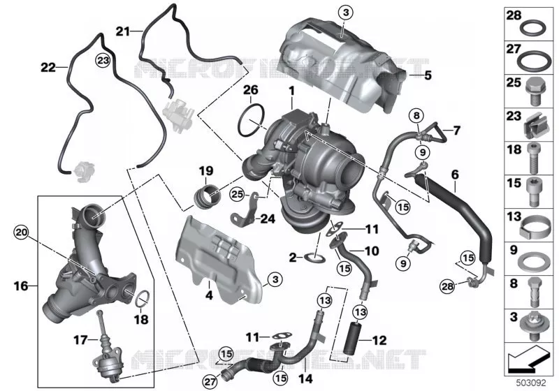 Turbo-compresseur avec lubrification BMW BMW X2 2017 X2 18d N X2 18d